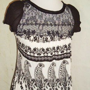 BILA Top Paisley Print womens Peasant Boho